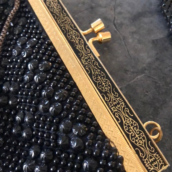 Mid Century Enameled Beaded Clutch Purse - Picture 4 of 5